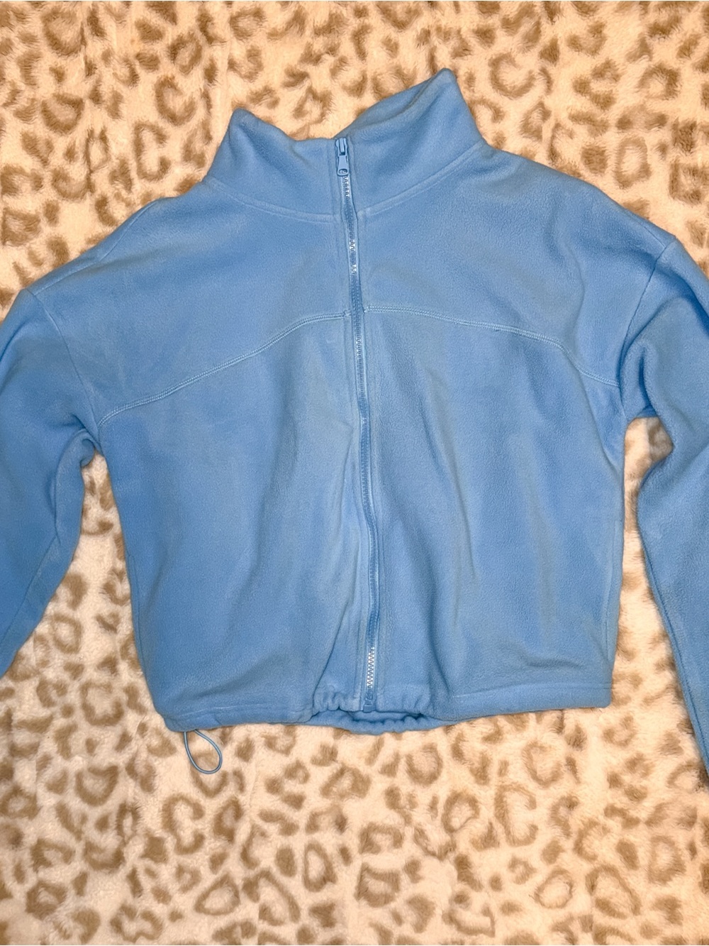Womens Light Blue Fleece Zip-Up Jacket